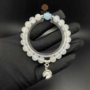 Hướng Năng Lượng Tích Cực: Vòng Tay Moonstone mix Aquamarine #VTMS499