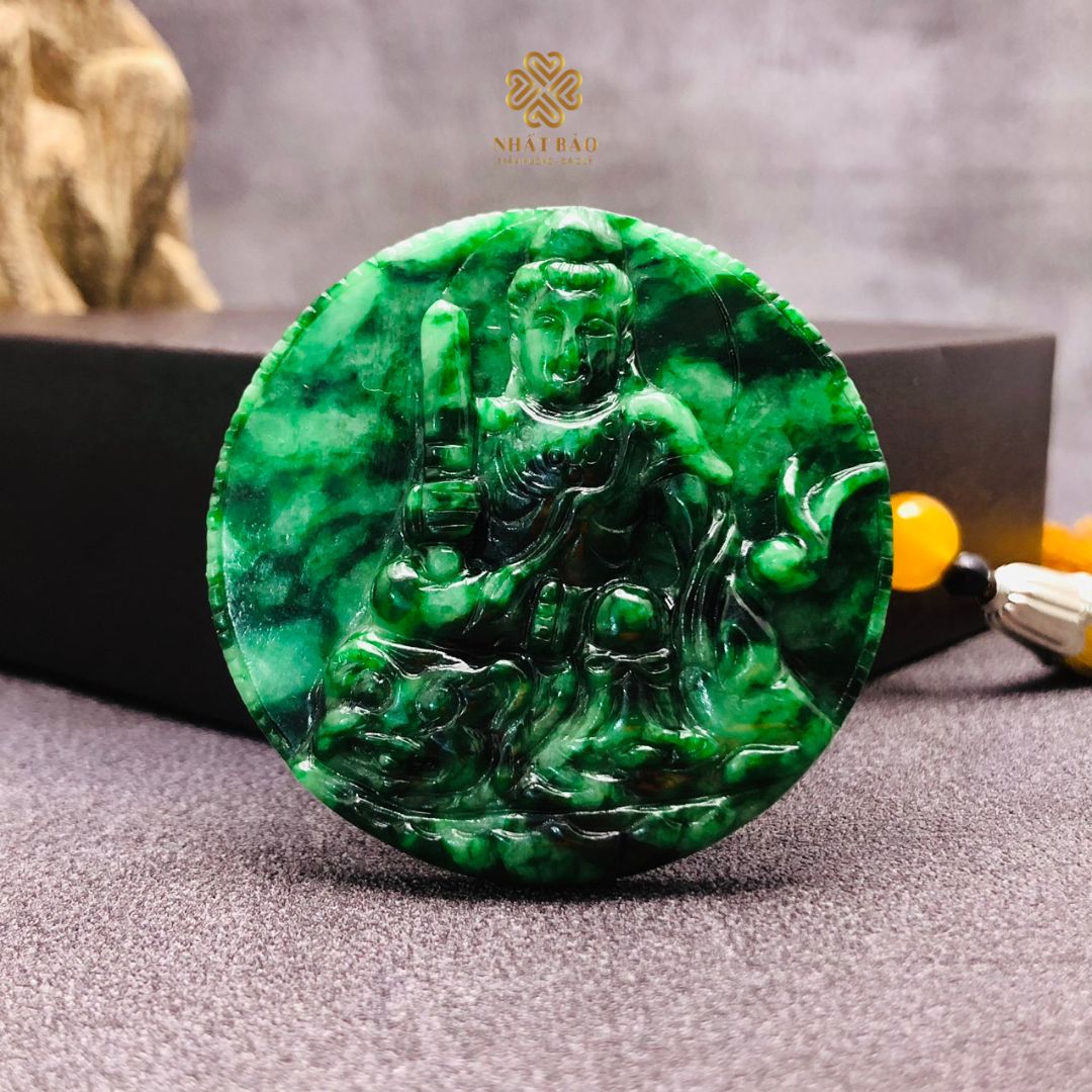 Nghệ Thuật Đỉnh Cao: Mặt Tượng Cẩm Thạch Sơn Thuỷ Phật Văn Thù Bồ Tát #VTBT4529 - Ảnh 3