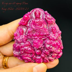 Tượng Phật Đá Ruby Thiên Nhiên. Tượng cao 61mm ngang 57mm nặng 352carat #35270