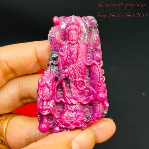 Tượng Phật Tạc Đá Ruby Thiên Nhiên. Tượng cao 61mm ngang 38mm nặng 246carat #24660