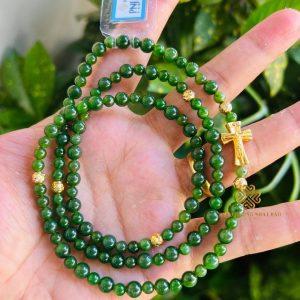 Vòng Tay Mân Côi Chuỗi Quấn 4 Vòng Đá Quý Cao Cấp Lên Vàng 18k