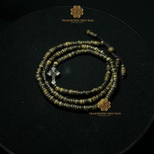 Vòng Tay Trầm Hương Rừng Quấn 4 Vòng Tay Mẫu Thanh Kiều Khúc Có Thánh Giá Trầm Hương