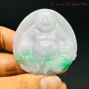 Tượng Di Lạc Cẩm Thạch Cao Cấp Nghệ Nhân Việt Nam Chạm Khắc Tỉ mỉ. Tượng cao 52mm ngang 51mm