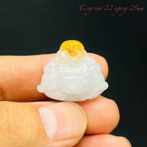 Tượng Di Lạc Tạc Từ Đá Cẩm Thạch Cao Cấp Chất Đá Đẹp. Tượng cao 22mm ngang 25mm.