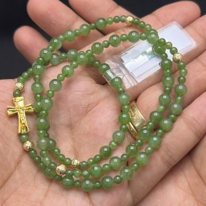 Alternative view of Tràng Hạt Mân Côi 50 Hạt Đeo Tay Mix Thánh Giá Vàng 18k