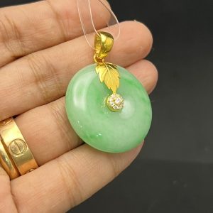 Mặt Đồng Điếu Ngọc Phỉ Thúy Lên Vàng 18k