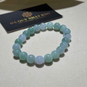Alternative view of Chuỗi Ngọc Cẩm Thạch Phỉ Thuý - Mix màu Lam Tím Lục - Size 9-10li