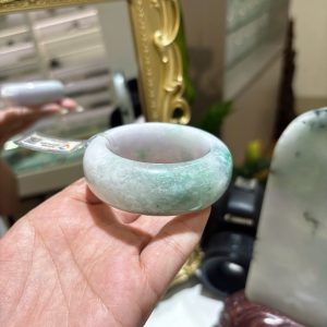 Alternative view of Vòng Cẩm Thạch Phỉ Thuý TypeA- Bạch Ngọc Lý Táo Có Ánh Tím - Ni 52