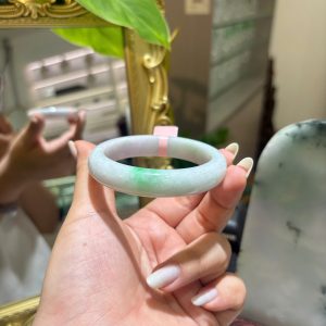 Alternative view of Vòng Cẩm Thạch Phỉ Thuý TypeA - Bạch Ngọc Điểm Lý Táo - Ni 56