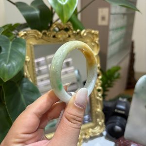 Alternative view of Vòng Cẩm Thạch Phỉ Thuý TypeA- Bạch Ngọc Hoàng Phỉ có điểm lý - Ni 52