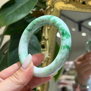 Vòng Cẩm Thạch Phỉ Thuý TypeA - Bạch Ngọc Lý Hoa Bay - Ni 54/55