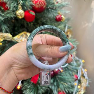 Vòng Cẩm Thạch Phỉ Thuý TypeA - Sơn Thuỷ Bạch Ngọc Ánh Tím -Ni 53/56