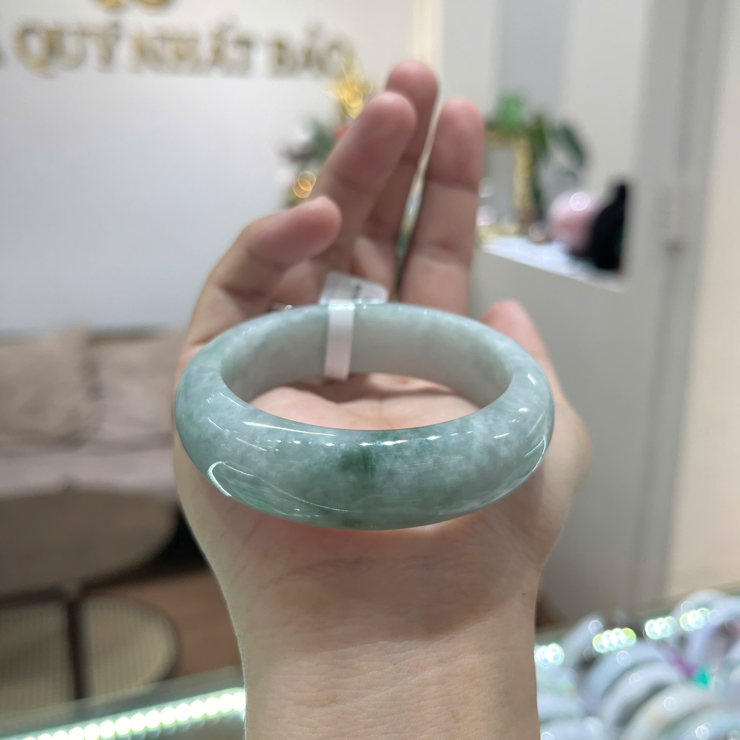 Vòng Cẩm Thạch Phỉ Thúy TypeA - Bạch Ngọc Điểm Lý - Ni 51 - Ảnh 3