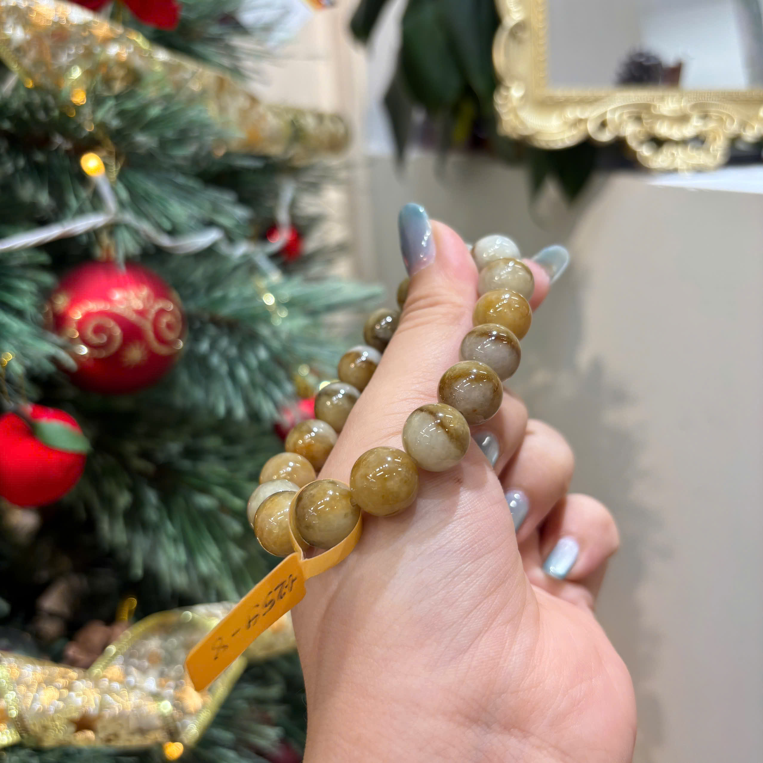Chuỗi Cẩm Thạch Phỉ Thuý TypeA - Hoàng Phỉ Nâu -12.5li - Ảnh 4